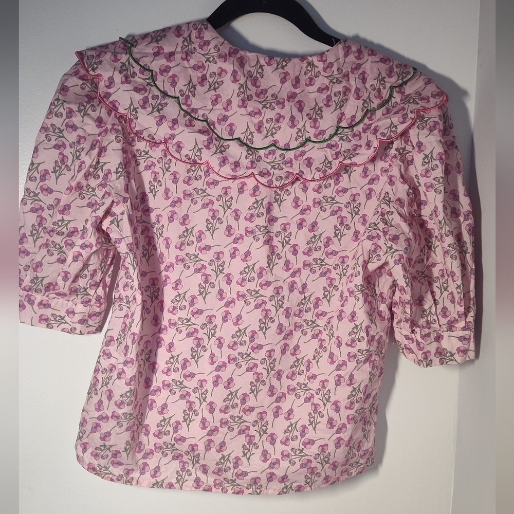 33 Studios Pink Floral Blouse Size S #551 - Picture 2 of 2